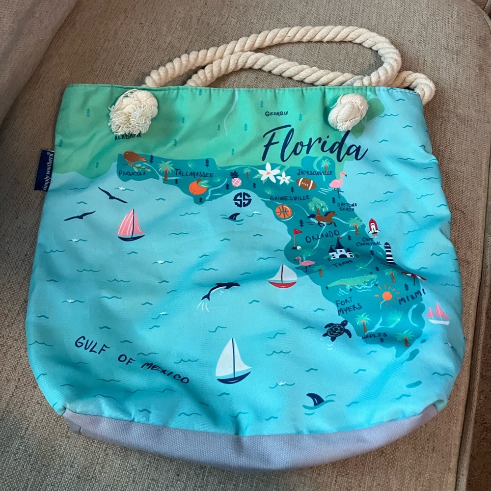 Simply southern state of Florida tote bag